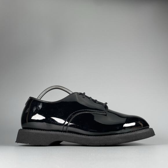 Thorogood Mens Size 8.5 Black Patent Leather Plain Toe Oxford Dress Shoe Lace Up - Picture 6 of 9